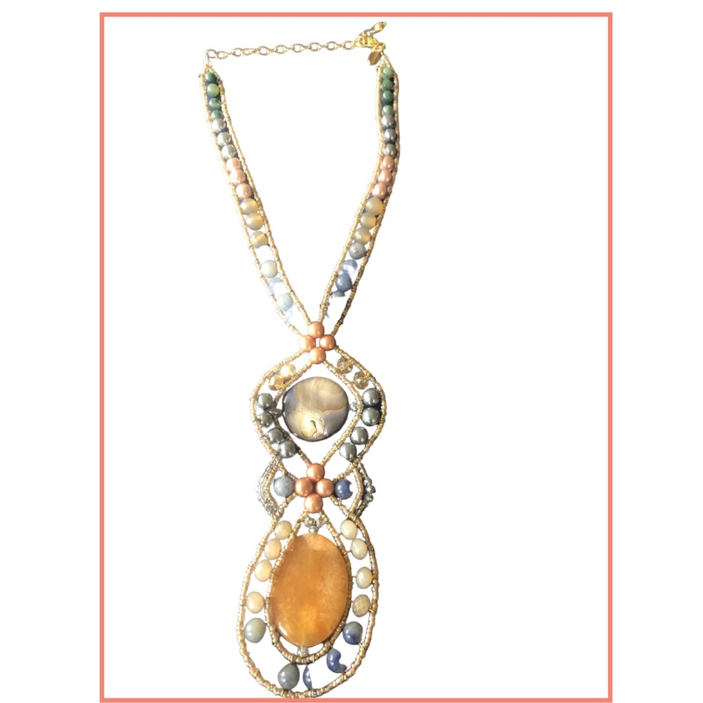 Gorgeous CHICO's polished stone BOHO necklace